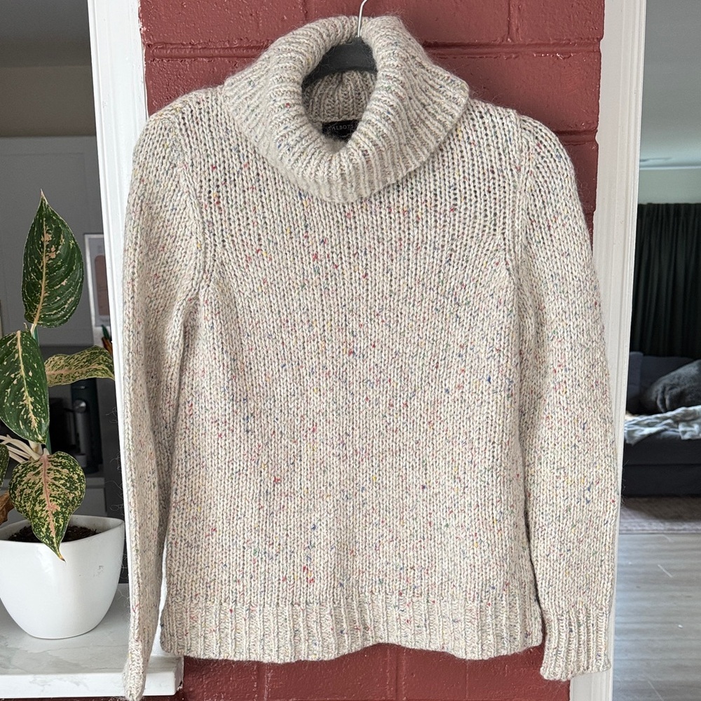 Talbots Speckled Cream Turtleneck Sweater